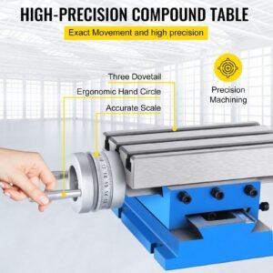 milling working table 7.3 x 4 inch worktable compound slide table milling working cross table machine for all drill stands bench drilling milling machine (7.3" x 4")