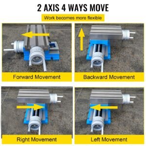 milling working table 7.3 x 4 inch worktable compound slide table milling working cross table machine for all drill stands bench drilling milling machine (7.3" x 4")