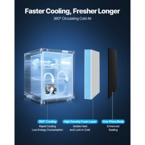 mini fridge, 1.6 cu.ft, single door compact refrigerator, adjustable temperature, metal shelf, energy efficient small refrigerator, reversible door, low noise, for bedroom, office, stainless