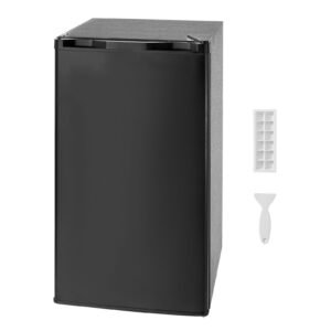 Mini Fridge, 3.2 Cu.Ft, Single Door Compact Refrigerator, Adjustable Temperature, Glass Shelf, Energy Efficient Small Refrigerator, Reversible Door, Low Noise, for Bedroom Dorm Office, Black