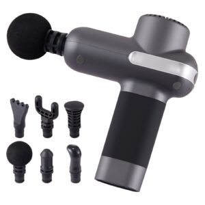 Mini Massage Gun, Percussion Muscle Massage Gun for Athletes - with 5 Speed Levels & 6 Massage Heads, 7.4V 2500mAh Batteries, Handheld Small Massage Gun for Pain Relief, Muscle Relaxation