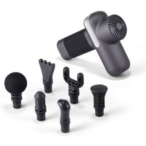 mini massage gun, percussion muscle massage gun for athletes with 5 speed levels & 6 massage heads, 7.4v 2500mah batteries, handheld small massage gun for pain relief, muscle relaxation