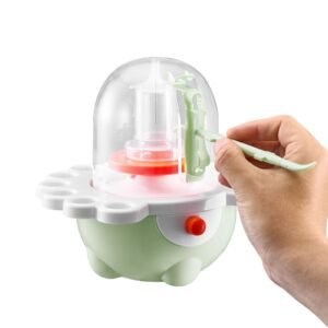 mini pottery wheel, 2 in and 3 in turntables, adjustable speed, electric clay wheel for kids and beginners, complete pottery set with clay sculpting tools, gift for boys and girls, green