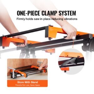 miter saw stand, 300lbs load capacity steel collapsible stand for miter saw with one piece mounting brackets clamps, adjustable height and length, portable compact and folding miter saw stand