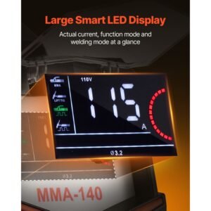 mma welder, 140a 4 in 1 welding machine mma (stick)/dc pulse mma/dc pulse tig/lift tig, 110 & 220v dual voltage electric welder with led display, synergic control, igbt inverter hot start