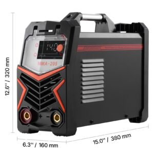 mma welder, 205a 2 in 1 mma lift tig stick welding machine, 110/220v dual voltage igbt inverter welder machine with digital display, hot start arc force anti stick (lift torch not included)