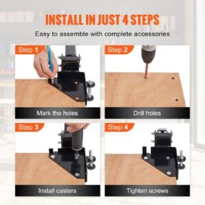 mobile base, 400 lbs weight capacity, adjustable from 9.5" x 9.5" to infinity, heavy duty universal mobile base stand with swivel wheels for woodworking equipment, bandsaw, power tools, machines