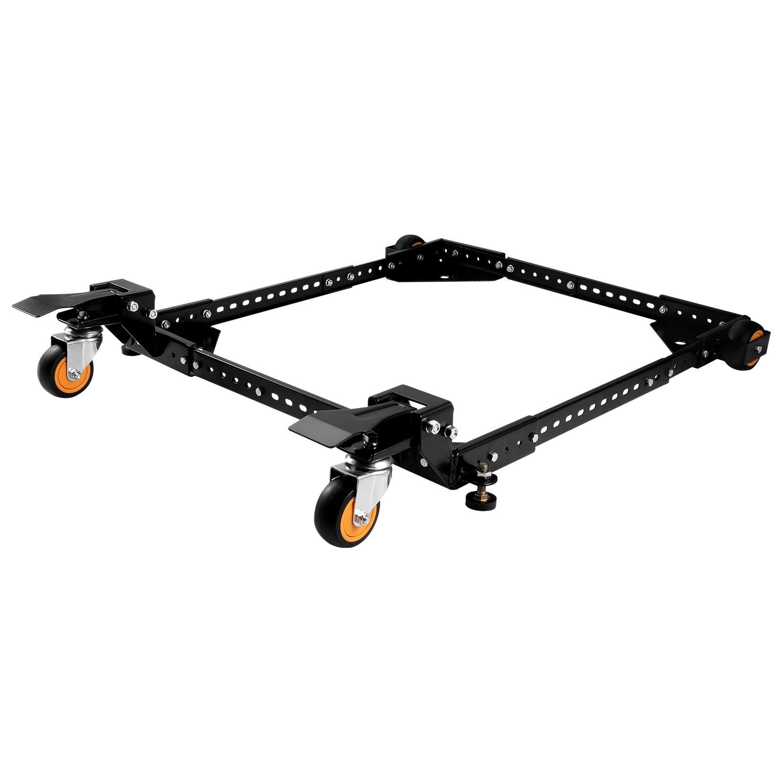 mobile base, 650 lbs weight capacity, adjustable from 12" x 12" to 36" x 36", heavy duty universal mobile base stand with swivel wheels, for woodworking equipment, bandsaw, power tools, machines