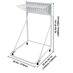 mobile blueprint storage rack, plan holder with 12 pivot brackets, mobile blueprint holder adjustable height & length, poster display rack for office and home (rack only without clamps)