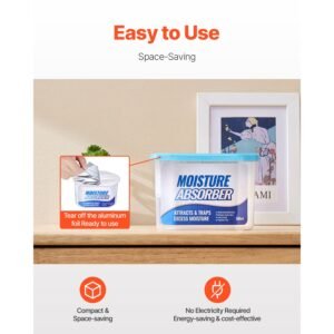 moisture absorber boxes, 10.8 oz humidity absorber boxes(6 packs), fragrance free dehumidifier attracts extra moisture from your bathroom, closet, and kitchen