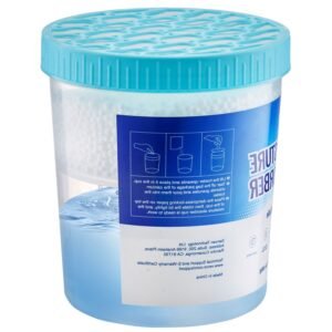 moisture absorber bucket, 2 packs 16.2 oz hi capacity moisture absorber bucket with 800ml storage area & reusable outer bucket for long term use, fragrance free moisture absorber for fresher air