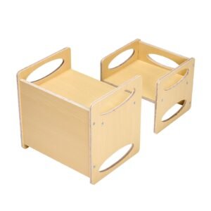 montessori weaning table and chair set, wooden toddler table and chair set for aged 1 5, adjustable height kids montessori chair and activity table, ideal for reading, eating, playing natural