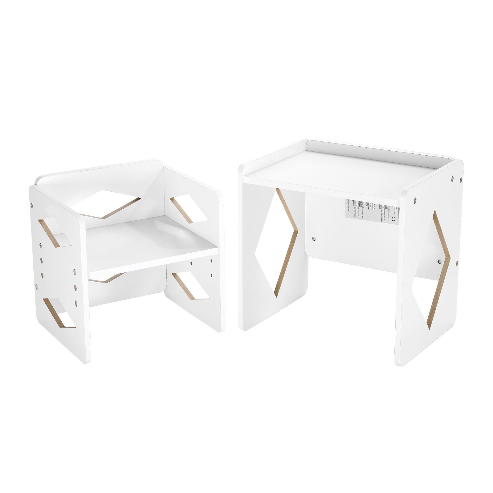 montessori weaning table and chair set, wooden toddler table and chair set for aged 1 5, adjustable height kids montessori chair and activity table, ideal for reading, eating, playing white