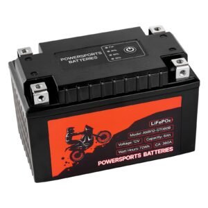 motorcycle battery, 12 volt 6ah, lifepo4 lithium pre charged powersports battery, maintenance free & high performance, compatible with atv, motorcycle, jet skis, scooter, utv, and more