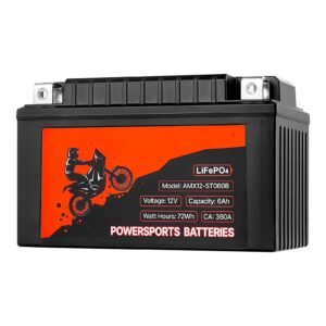 motorcycle battery, 12 volt 6ah, lifepo4 lithium pre charged powersports battery, maintenance free & high performance, compatible with atv, motorcycle, jet skis, scooter, utv, and more
