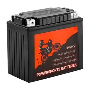 motorcycle battery, 12 volt 7ah, lifepo4 lithium pre charged powersports battery, maintenance free & high performance, compatible with atv, motorcycle, jet skis, scooter, utv, and more