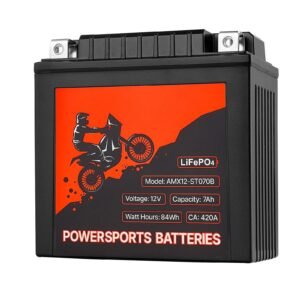 motorcycle battery, 12 volt 7ah, lifepo4 lithium pre charged powersports battery, maintenance free & high performance, compatible with atv, motorcycle, jet skis, scooter, utv, and more