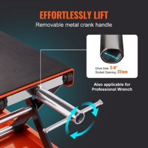 motorcycle lift, 1100 lbs motorcycle scissor lift jack with wide deck & safety pin, 3.7" 13.8" center hoist crank stand, steel scissor jack for street bikes, cruiser bikes, touring motorcycles