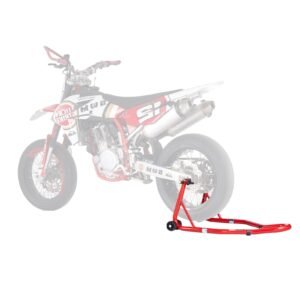 motorcycle rear wheel stand, 850 lbs load capacity heavy duty rear wheel stand with u + l fork swingarm spool, adjustabe motorcycle lift jack stand, for suzuki yamaha honda kawasaki, red