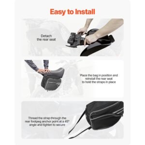 motorcycle saddlebag, 30 l (15 l x 2) large capacity side saddle bag with waterproof rain cover and straps, compatible with most motorcycles, outdoor sports motorbike luggage storage bag, black