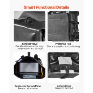 motorcycle saddlebag, 56 l (28 l x 2) large capacity side saddle bag compatible with most motorcycles, waterproof fabric outdoor sports motorbike luggage storage with detachable inner bag, black