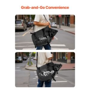 motorcycle saddlebags, 28 l (14 l x 2) large capacity side saddle bags compatible with most motorcycles, waterproof outdoor sports motorbike luggage storage shoulder bag with bottom strap, black