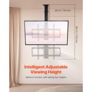 motorized ceiling tv mount, tv wall mount for 32 to 55 inch tv, electric adjustable ceiling tv mount, motorized flip down tv mount bracket with max vesa 24 x 16 in, fits tvs up to 120 lbs