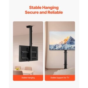 motorized ceiling tv mount, tv wall mount for 32 to 55 inch tv, electric adjustable ceiling tv mount, motorized flip down tv mount bracket with max vesa 24 x 16 in, fits tvs up to 120 lbs