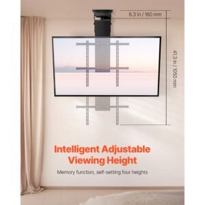 motorized ceiling tv mount, tv wall mount for 32 to 70 inch tv, electric adjustable ceiling tv mount, motorized flip down tv mount bracket with max vesa 24 x 24 in, fits tvs up to 110 lbs