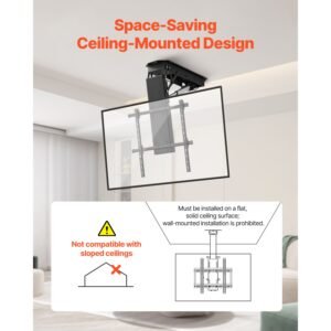 motorized ceiling tv mount, tv wall mount for 32 to 70 inch tv, electric adjustable ceiling tv mount, motorized flip down tv mount bracket with max vesa 24 x 24 in, fits tvs up to 110 lbs
