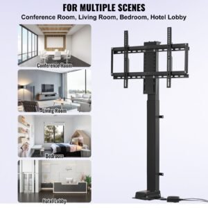 motorized tv lift stroke length 35 inches motorized tv mount fit for 32 65 inch tv lift with remote control height adjustable 28.7 64.2 inch,load capacity 154 lbs