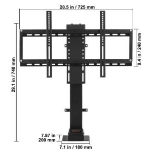 motorized tv lift stroke length 35 inches motorized tv mount fit for 32 65 inch tv lift with remote control height adjustable 28.7 64.2 inch,load capacity 154 lbs