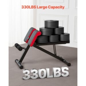 multi functional weight bench for full body workout, roman chair hyperextension bench, 330 lbs adjustable & foldable equipment for back arm core ab workout, sit up exercise machine for home gym