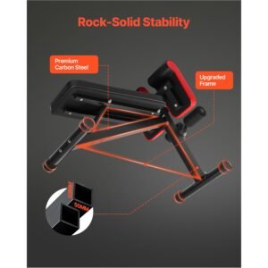 multi functional weight bench for full body workout, roman chair hyperextension bench, 330 lbs adjustable & foldable equipment for back arm core ab workout, sit up exercise machine for home gym