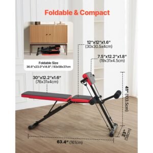 multi functional weight bench for full body workout, roman chair hyperextension bench, 770 lbs adjustable & foldable equipment for back arm core ab workout, sit up exercise machine for home gym