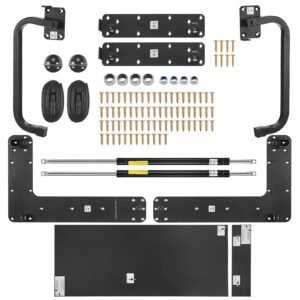 Murphy Bed Kit, Full Size, Vertical Deluxe DIY Wall Bed Mechanical Hardware Kit, Pneumatic Lever Heavy Duty Bed Frame Support, Folding Cabinet Wall Bed Space Saving Design for Guestroom