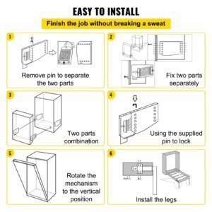murphy mounting wall springs mechanism heavy duty support hardware diy kit for king queen bed (vertical), white