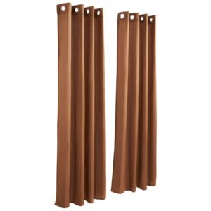 natural linen curtains, 52 x 84 inch 2 panels set, grommet light filtering thick flax textured linen drapes, privacy burlap for living room, bedroom, farmhouse, sunroom, office window curtain