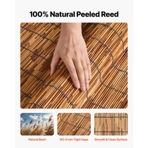 natural reed fencing, 4 ft x 16.4 ft, 2 pack decorative natural reed fencing roll, decorative fence for divider, privacy screen panel curtain for balcony patio garden backyard outdoor, brown
