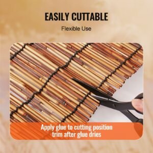 natural reed fencing, 5.5 ft x 16.4 ft, reed screen curtain balcony reed fence roll for outdoor backyard patio, decorative fence for backyard garden fencing divider, privacy screen panel, brown