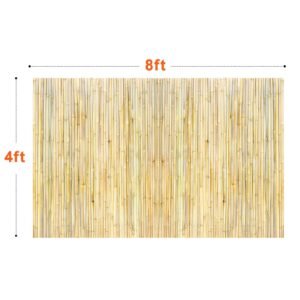 natural rolled bamboo fence, eco friendly bamboo privacy fence 4 ft h x 8 ft l x 0.75 in d. , decorative bamboo privacy screen for garden, backyard, balcony, patio, pool side