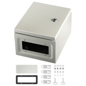 NEMA Metal Case, 10 x 8 x 6'' NEMA 4X Metal Electric Enclosure, IP66 Water & Dust Resistant, Suitable for Both Outdoor & Indoor Use, Includes Mounting Plate