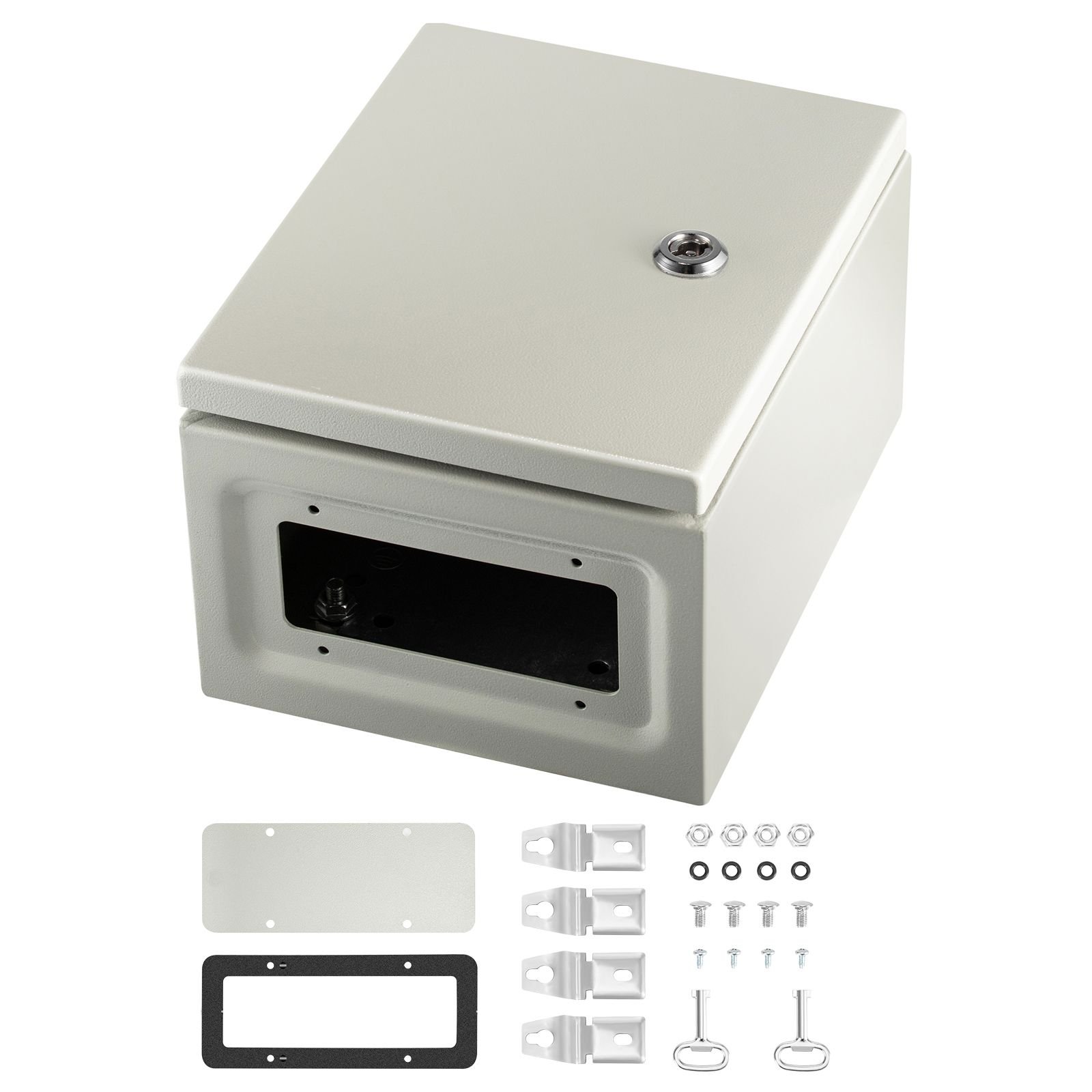 nema metal case, 10 x 8 x 6'' nema 4x metal electric enclosure, ip66 water & dust resistant, suitable for both outdoor & indoor use, includes mounting plate