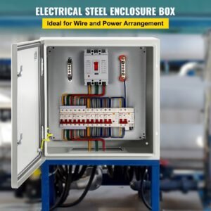 NEMA Metal Case, 24x24x12'' NEMA 4X Metal Electric Enclosure, IP66 Water & Dust Resistant, Suitable for Both Outdoor & Indoor Use, Includes Mounting Plate