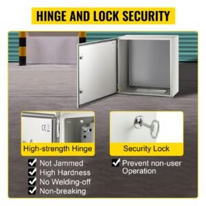 nema metal case, 24x24x12'' nema 4x metal electric enclosure, ip66 water & dust resistant, suitable for both outdoor & indoor use, includes mounting plate
