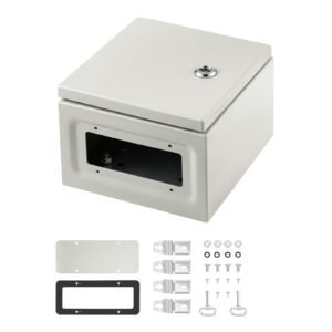 NEMA Metal Case, 8x8x6'' NEMA 4X Metal Electric Enclosure, IP66 Water & Dust Resistant, Suitable for Both Outdoor & Indoor Electrical Connections