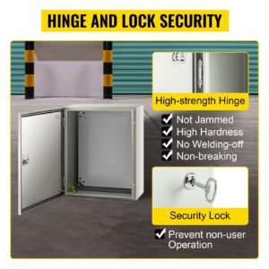 NEMA Steel Case, 20x16x8'' NEMA 4X Metal Electric Enclosure, IP66 Water & Dust Resistant, Suitable for Both Outdoor & Indoor Use, Includes Mounting Plate