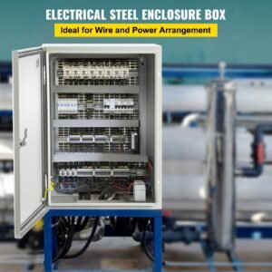 nema steel case, dimensions 16x12x8 inches, nema 4x steel electric enclosure, ip66 rated for water and dust resistance, suitable for both outdoor and indoor use, includes mounting plate