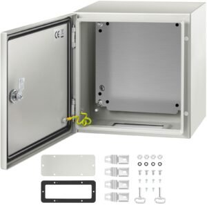 nema steel enclosure, 12 x 12 x 8'' nema 4x steel electrical box, ip66 waterproof & dustproof, outdoor/indoor electrical junction box, with mounting plate