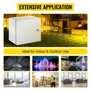 nema steel enclosure, 12 x 12 x 8'' nema 4x steel electrical box, ip66 waterproof & dustproof, outdoor/indoor electrical junction box, with mounting plate